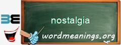 WordMeaning blackboard for nostalgia